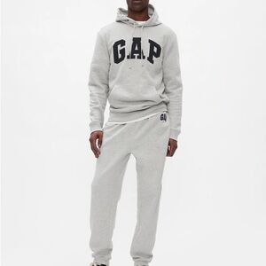 GAP Men's Light Gray Joggers and Hoodie set. Size S